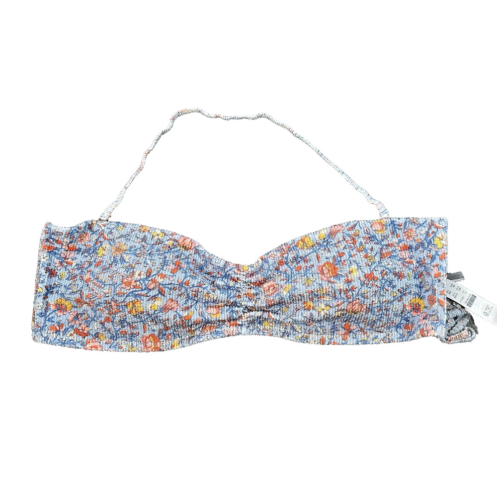J Crew Scrunchie Sweetheart Bikini Top Swim in afternoon floral BH513 Plus 3X